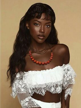 Handmade & Artisan
Dyed Bamboo Coral Adjustable Necklace NEW